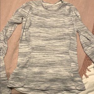Grey and white Lululemon long sleeve